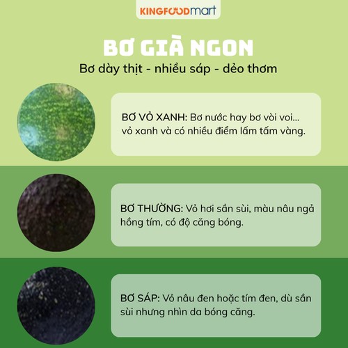 Các loại bơ có màu sắc vỏ khác nhau khi chín