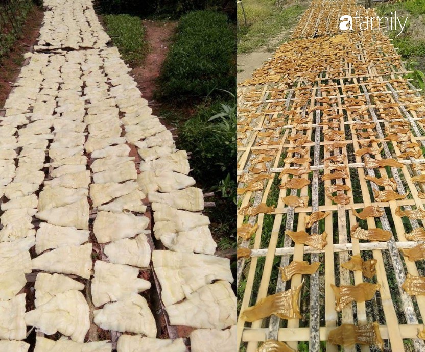 Măng nứa được luộc và phơi khá mất thời gian.