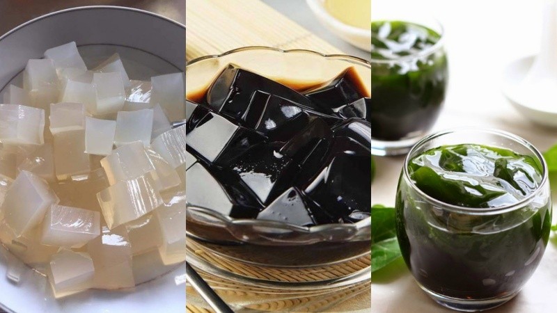 Ba loại thạch sương sa sương sáo sương sâm với màu sắc đặc trưng