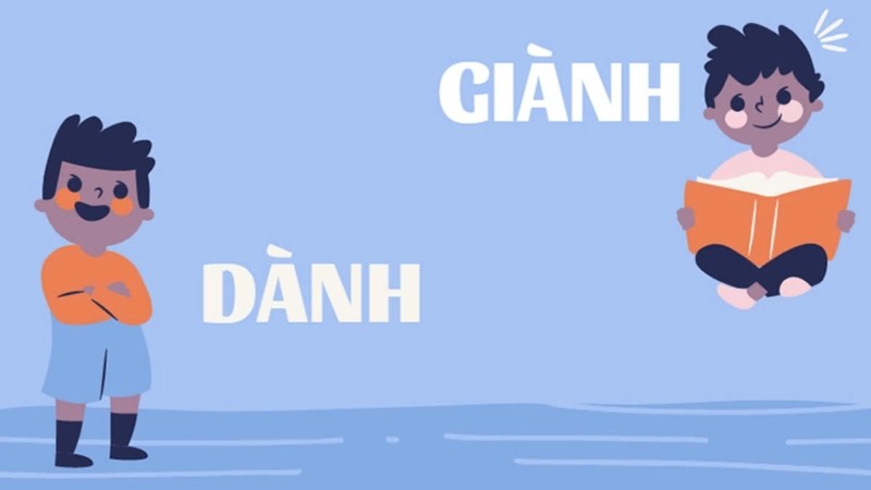 Biểu đồ minh họa sự khác biệt giữa hai từ dành và giành