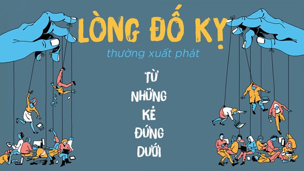 Hình minh họa khái niệm về sự đố kỵ và so sánh bản thân với người khác