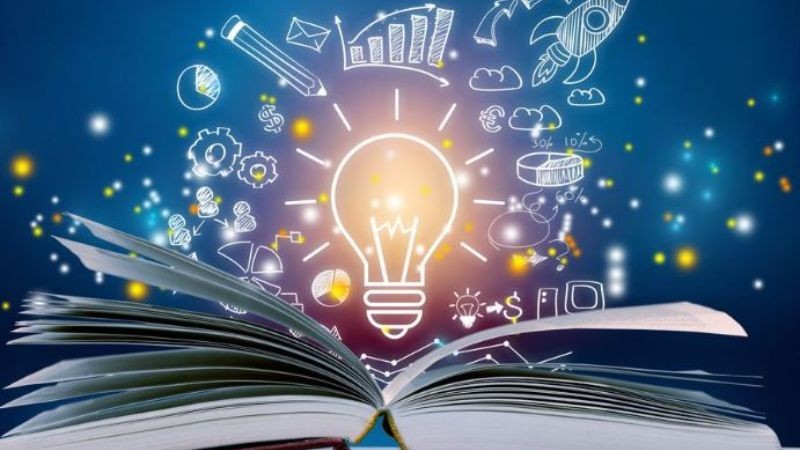 Minh họa một người đang đọc sách trong không gian yên tĩnh