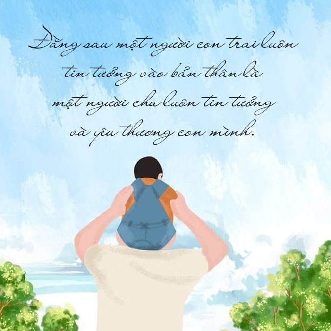 Cha và con trai cùng nhau làm việc