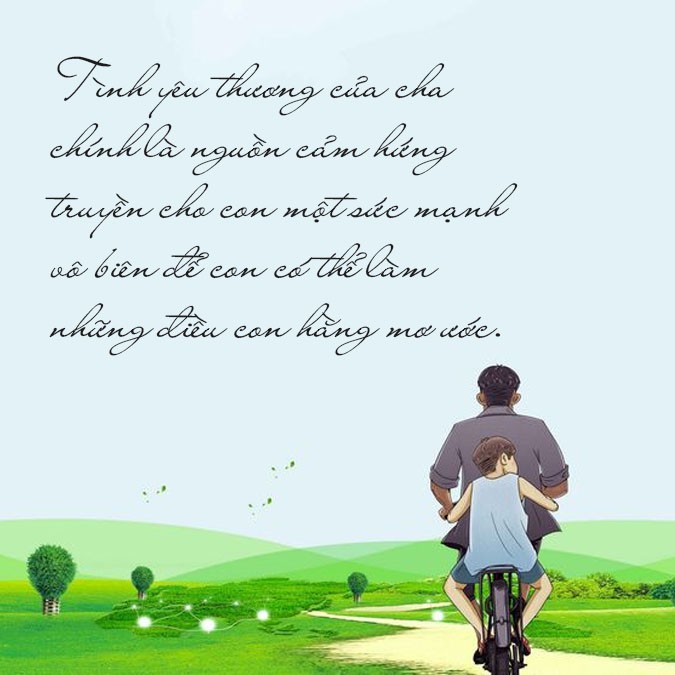 Bàn tay cha ấm áp ôm lấy con trai