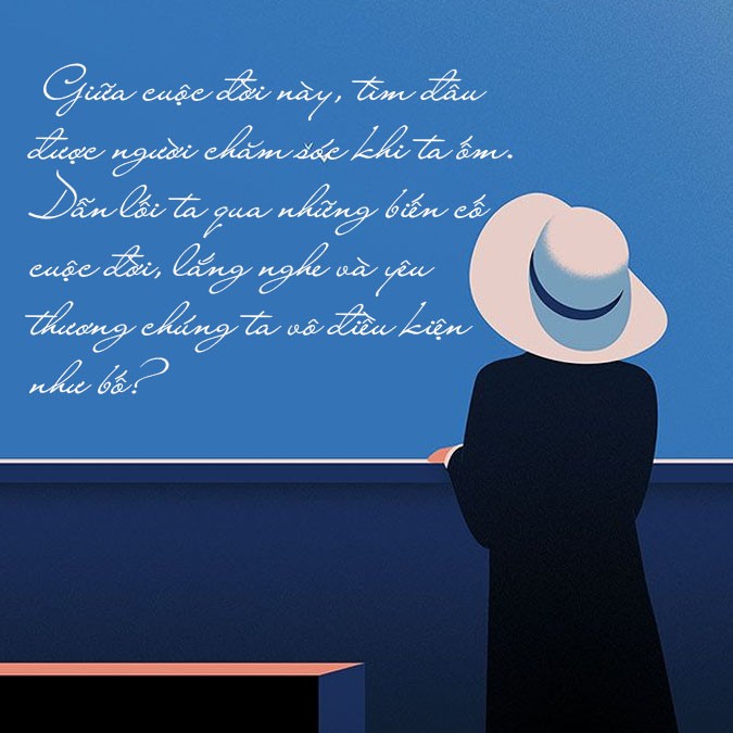 Hình ảnh con gái khóc bên di ảnh người cha