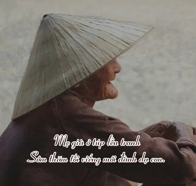 Hình ảnh con cái quan tâm, chăm sóc mẹ già