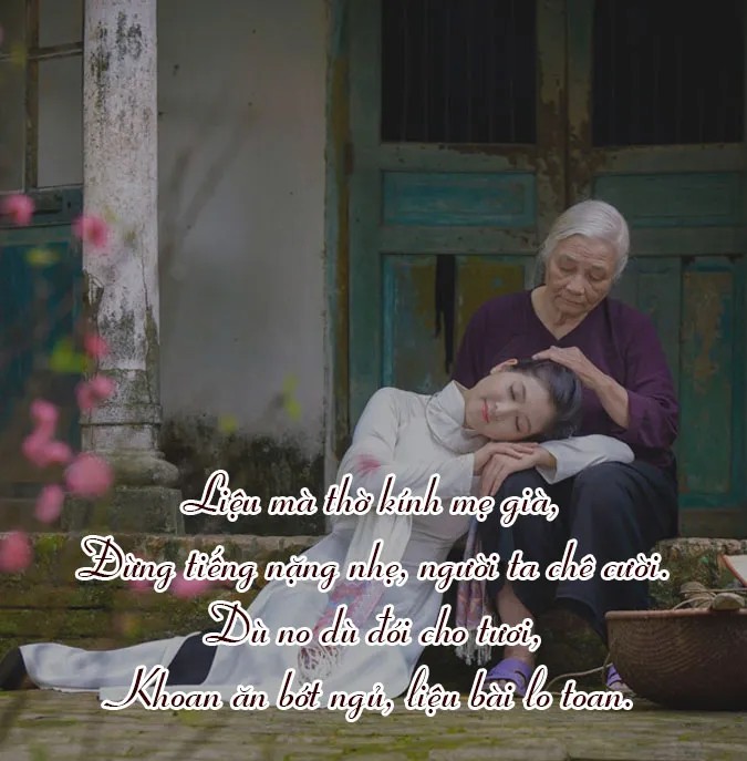 Hình ảnh thể hiện sự kính trọng đối với cha mẹ