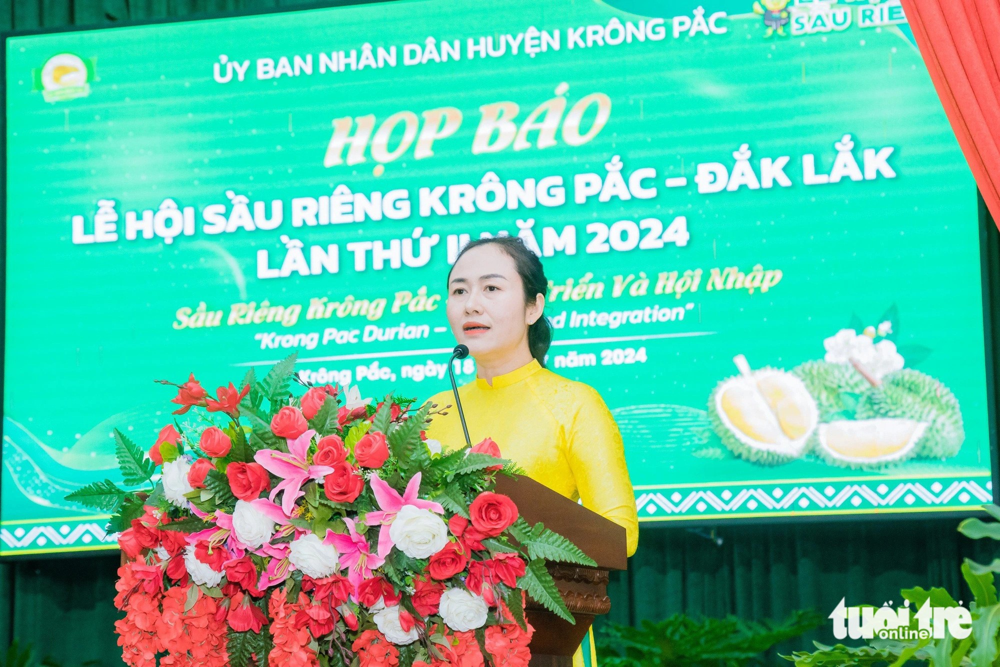 Bà Ngô Thị Minh Trinh phát biểu tại buổi họp báo