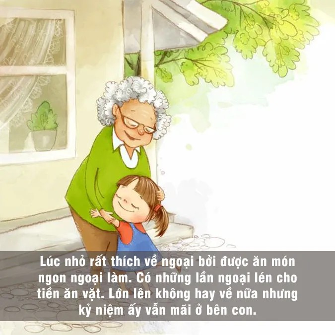 Bà ngoại đang làm bánh cho cháu