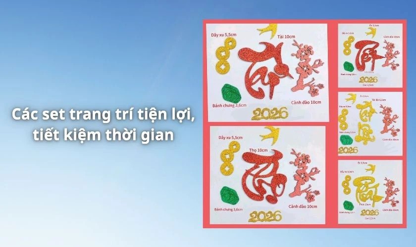 Chọn sẵn set trang trí để tiết kiệm thời gian