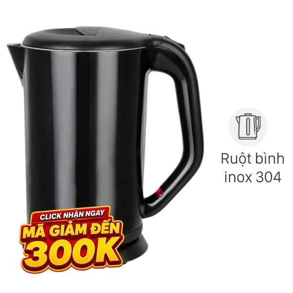 Bình đun siêu tốc Lock&Lock 1.7 lít EJK738BLK